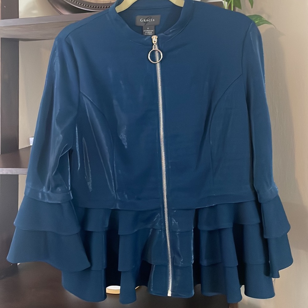 NWT Ruffle Peplum Jacket